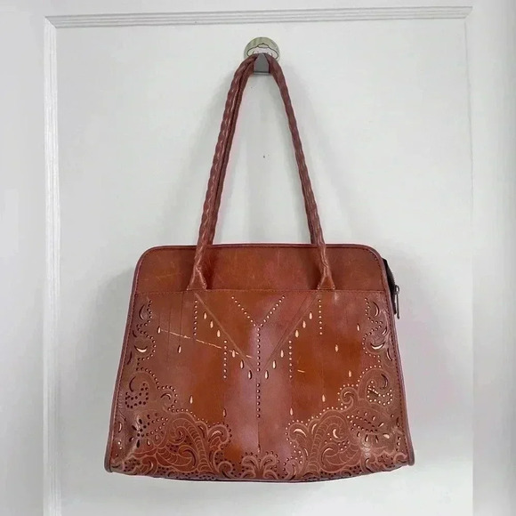 Patricia Nash Paris Large Laser Cut Satchel - Picture 1 of 6